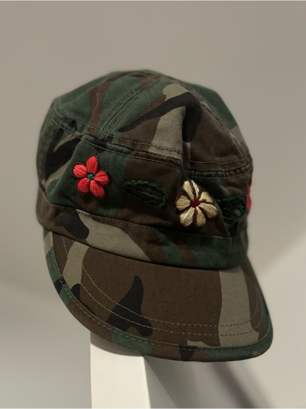 Alternative Apparel Camo Floral Embroidered Cadet Hat - Green/Brown